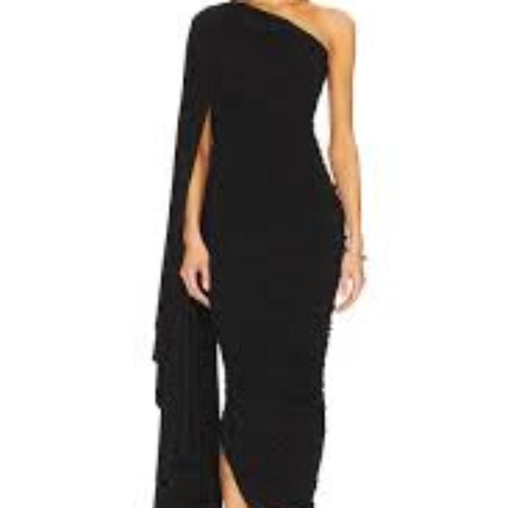 Norma Kamali Black Diana Gown W/ Sleeve